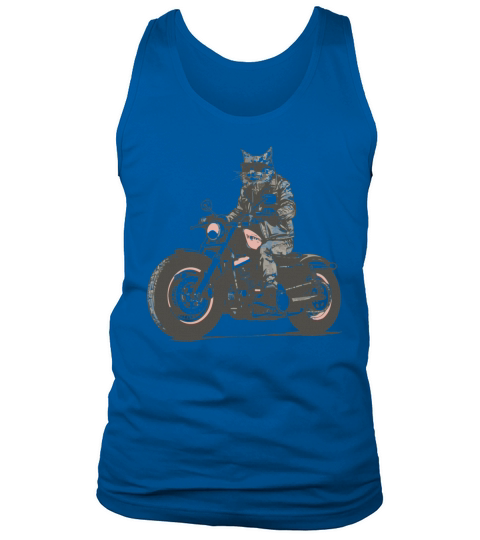 Cat Biker Motorcycle Chopper Cat Vintage Tank Top Unisex