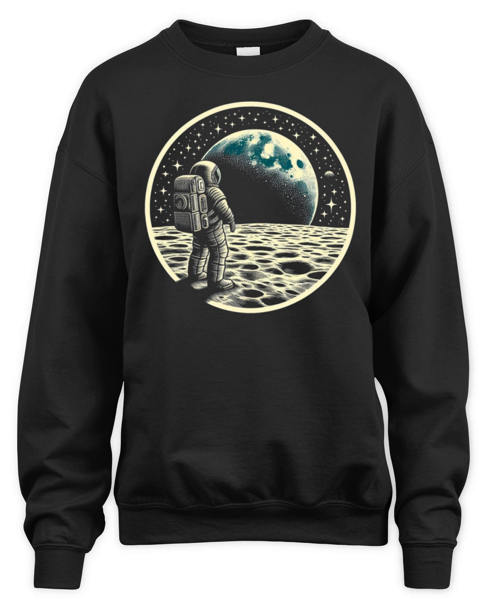 Retro astronaut watching stars space adventure 5 Unisex Premium Crewneck Sweatshirt