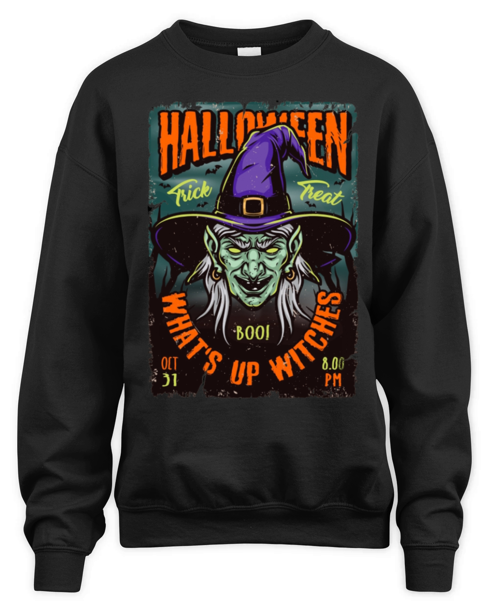 Vintage Halloween Witch Unisex Premium Crewneck Sweatshirt