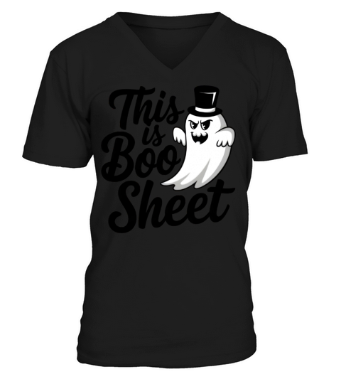 This Is Boo Sheet Ghost Retro Halloween T-shirt V-Neck T-shirt