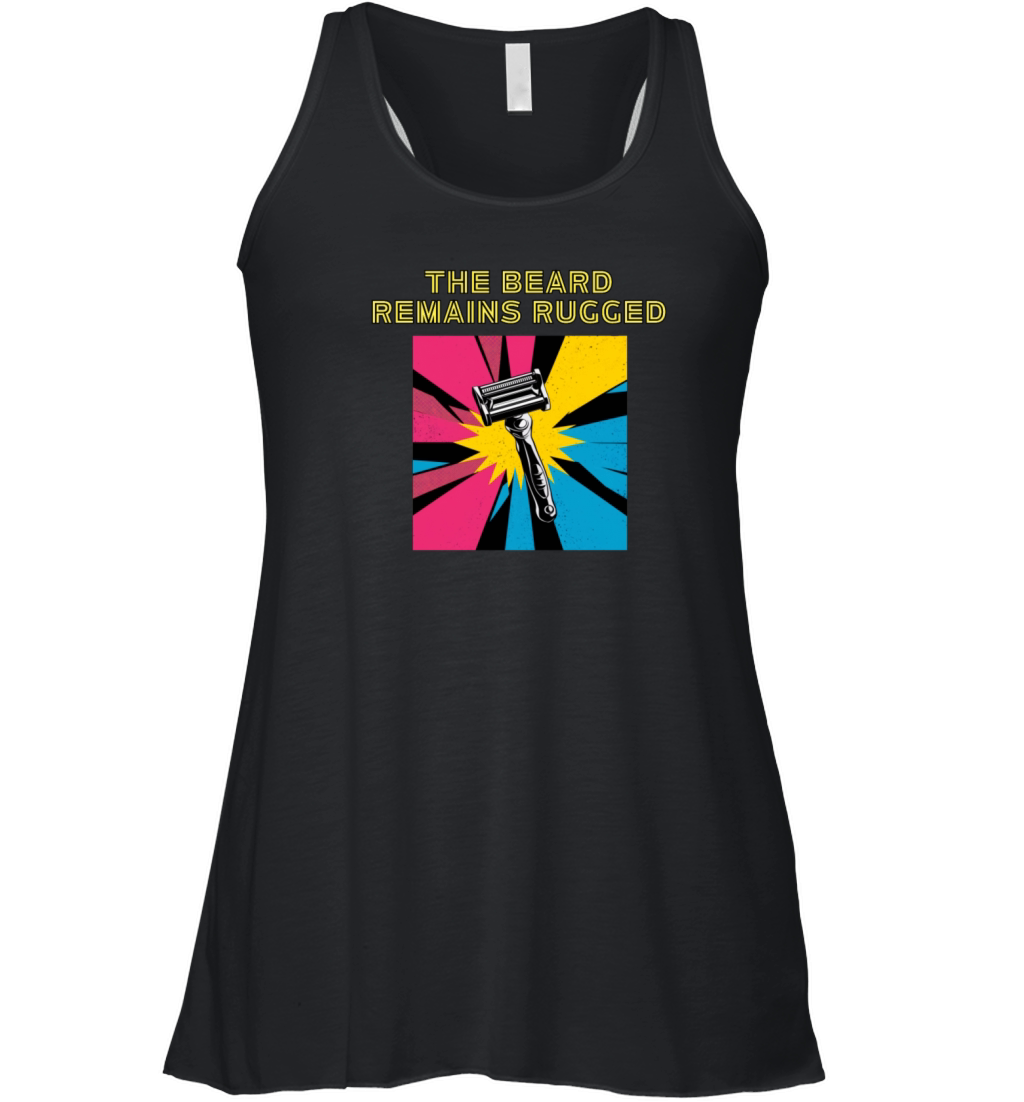 The Beard Remains Rugged Vintage Shaver Design Women's Flowy Tank Top