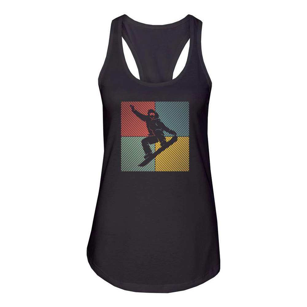 Snowboard Snowboarding Skilift Vintage Snowboarder Women's Racerback Tank