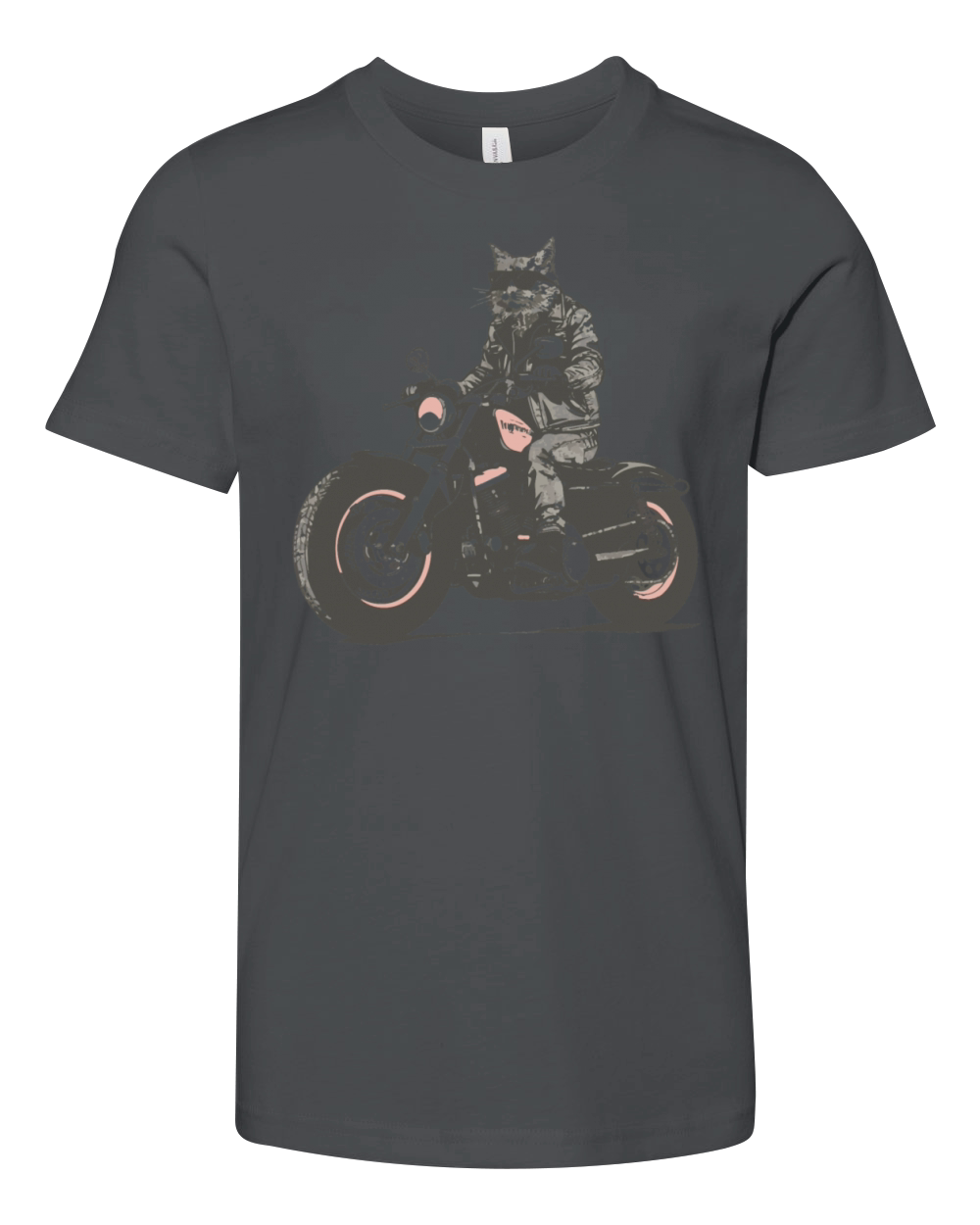 Cat Biker Motorcycle Chopper Cat Vintage Youth Unisex Jersey Tee