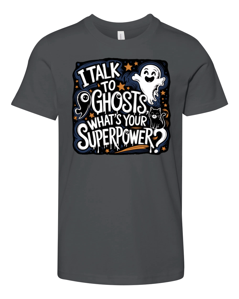 I Talk to Ghosts Spooky Superpower for Halloween Youth Unisex Jersey Tee