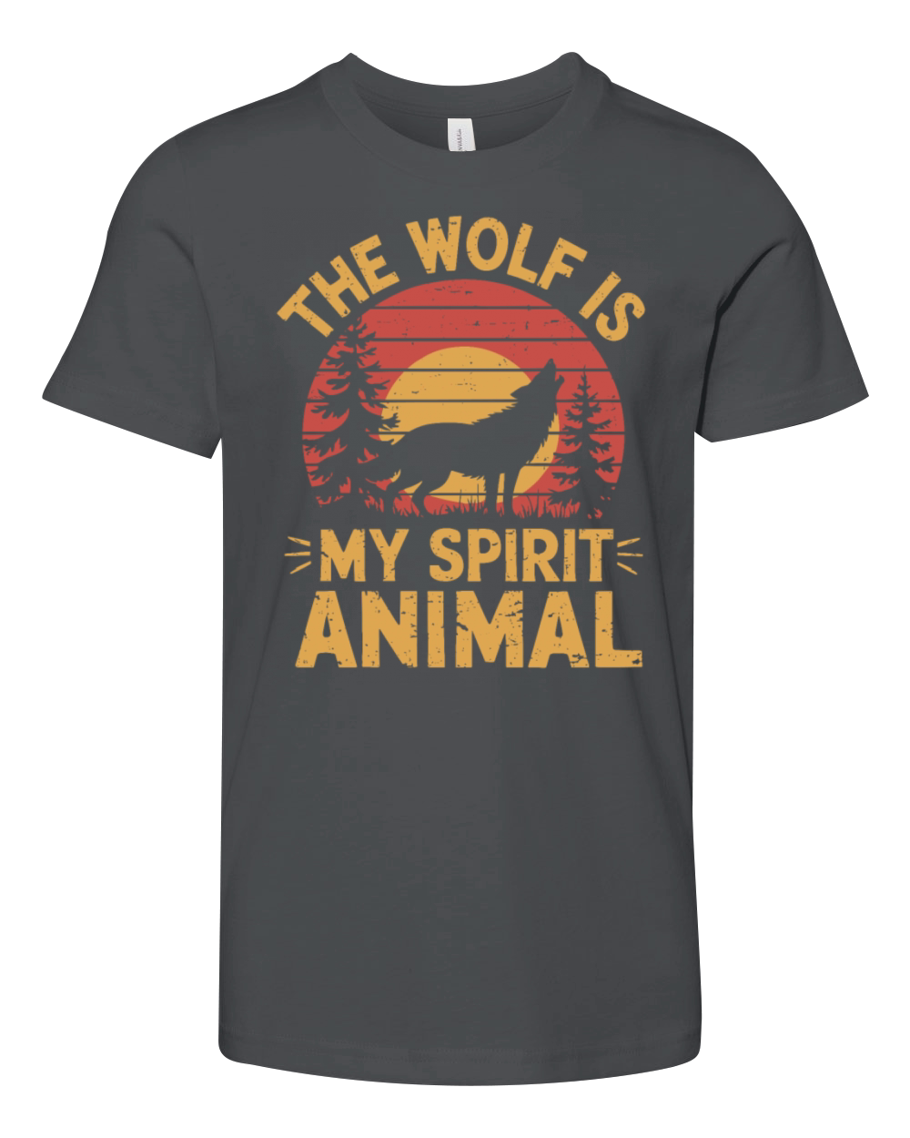 The Wolf Is My Spirit Animal Howling Wolf Youth Unisex Jersey Tee