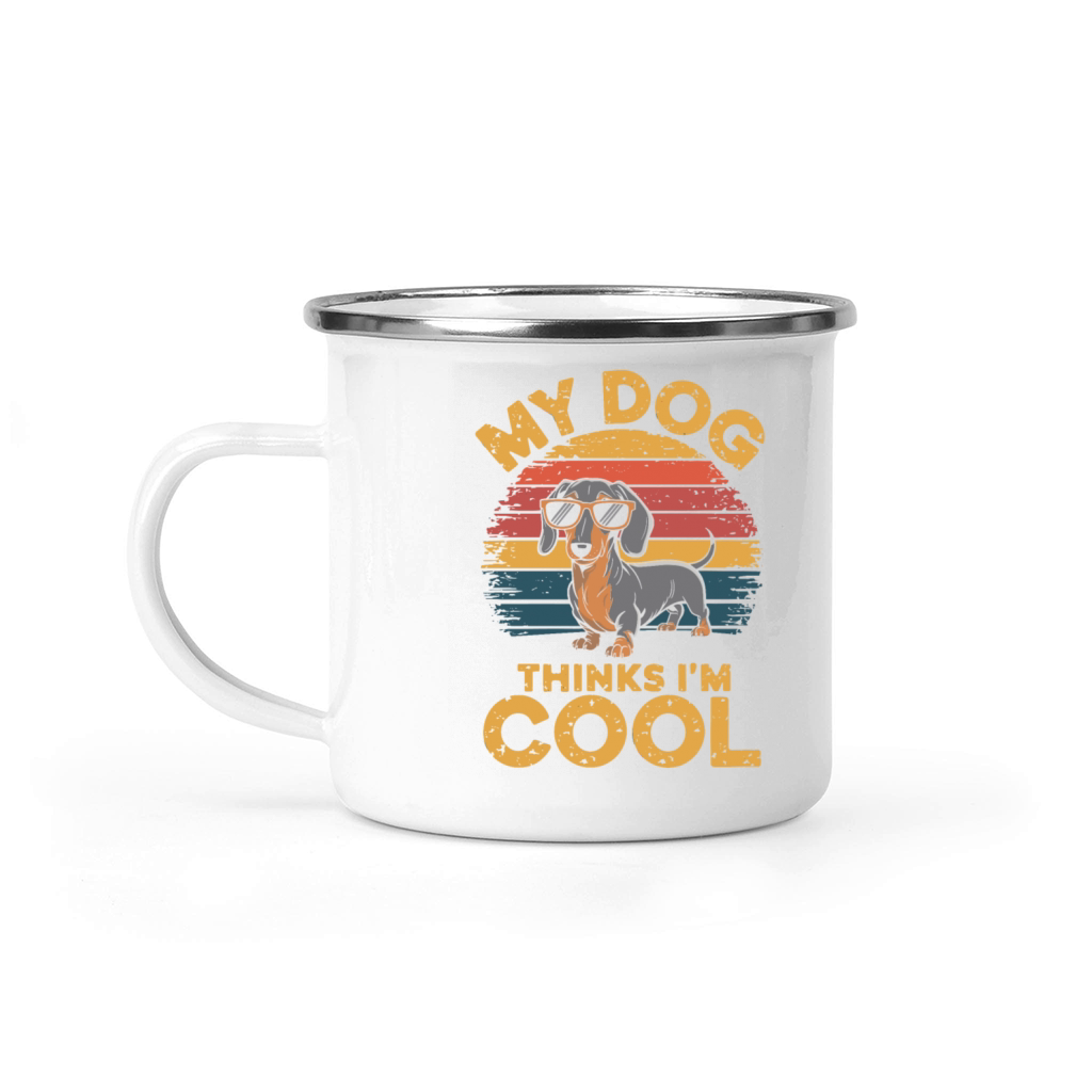 Dachshund My Dog Thinks Im Cool Camping Mug