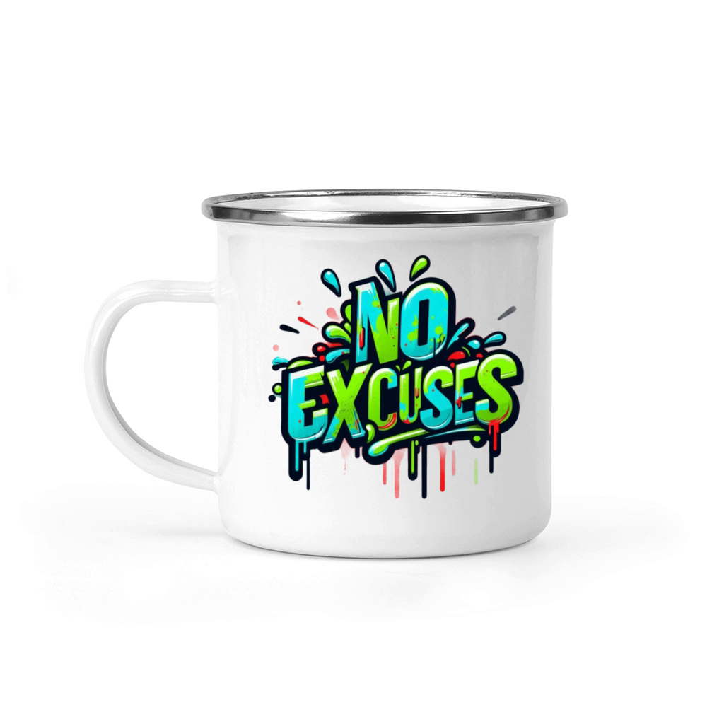 No Excuses Graffiti Camping Mug
