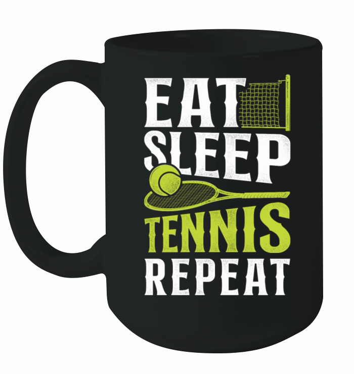 Funny Tennis Player Racket Eat Ceramic Mug
