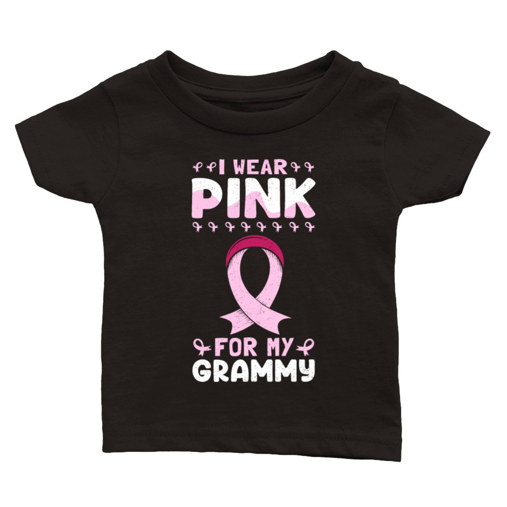I Wear Pink For My Grammy Breast Cancer Classic Baby Crewneck T-shirt