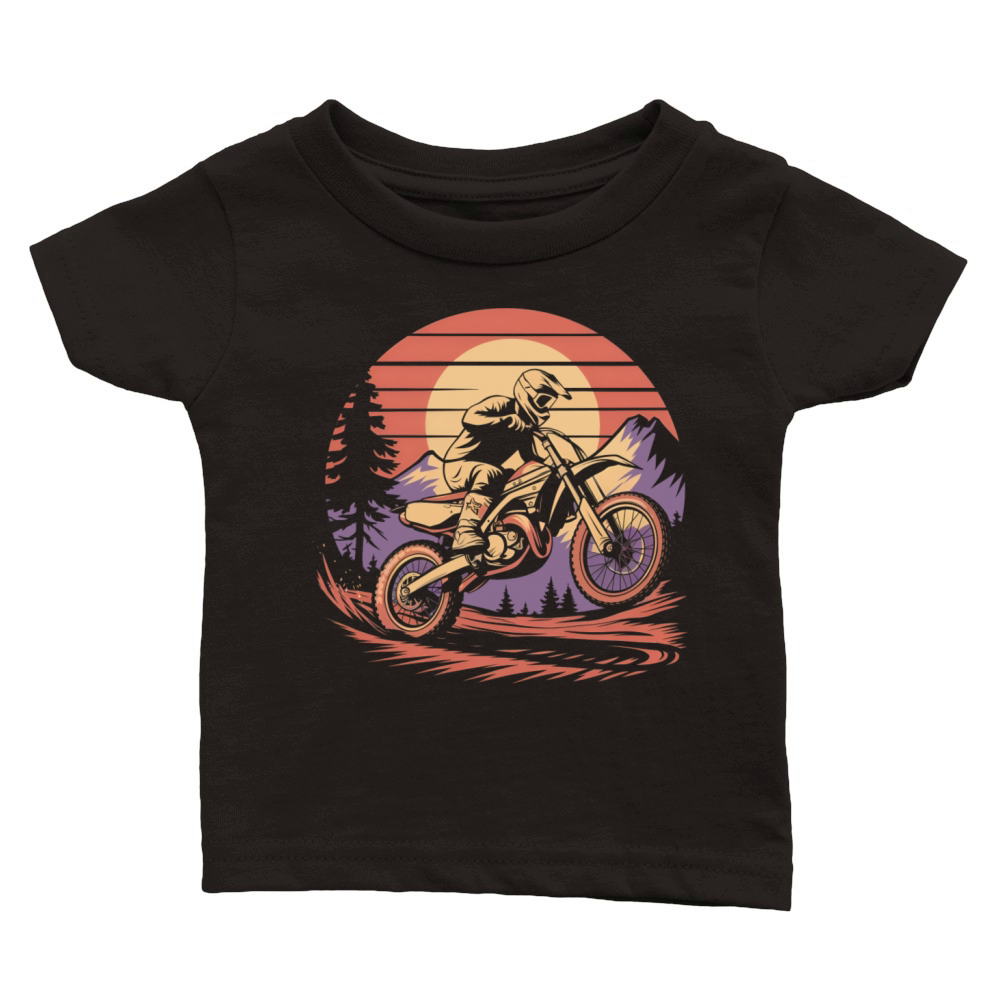 Retro Motorcycles Offroad Motorbike Classic Baby Crewneck T-shirt
