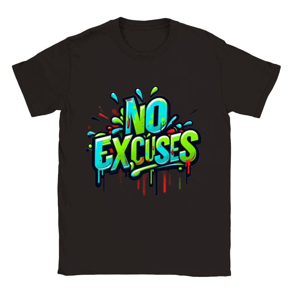 No Excuses Graffiti Classic Kids Crewneck T-shirt