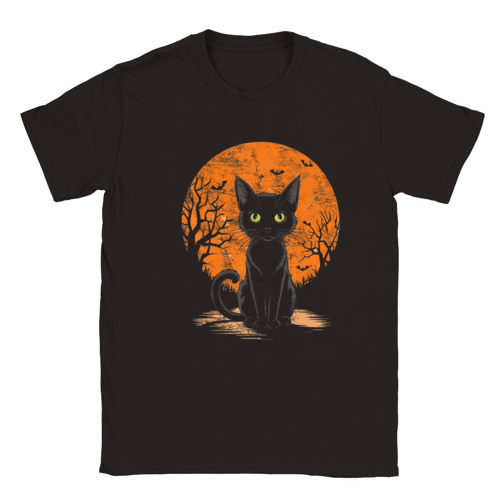 Vintage Scary Halloween Cat Costume Retro Classic Kids Crewneck T-shirt