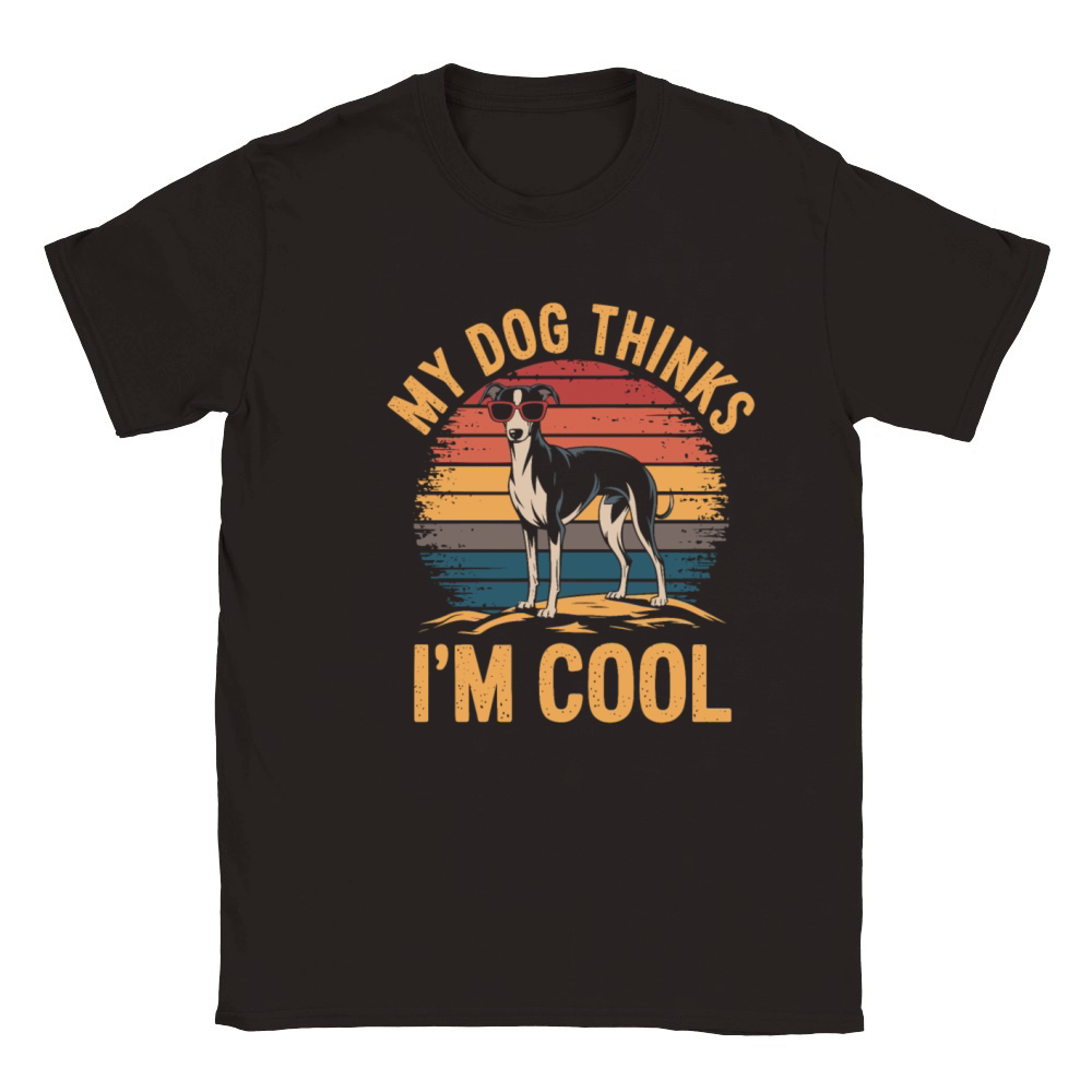 Whippet Dog My Dog Thinks Im Cool Classic Kids Crewneck T-shirt