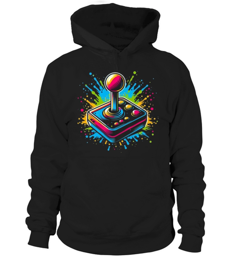 Retro Joystick Splash Vintage Gaming Design 2 Hoodie Unisex