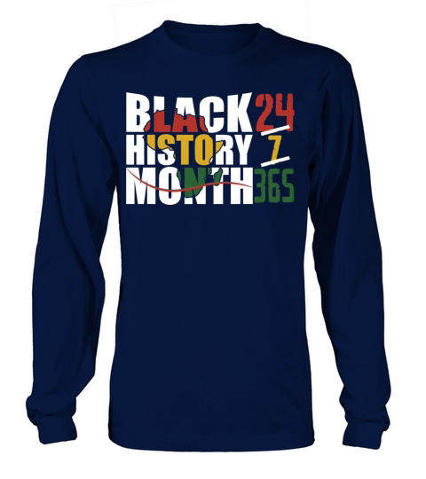 Black history month 24 7 365 with african map flag Long sleeved Unisex
