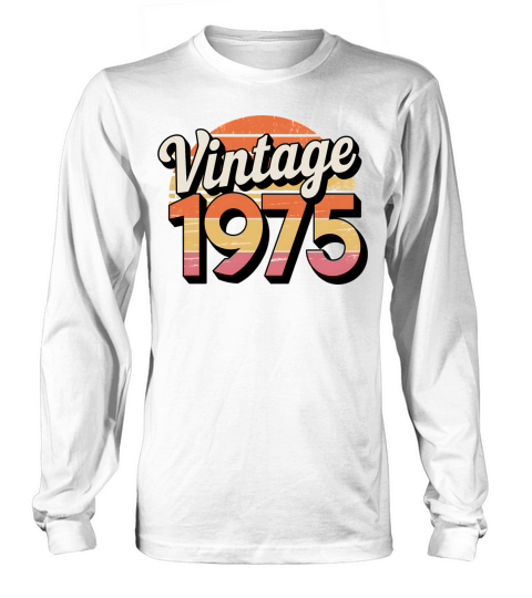 Vintage 1975 Retro 50th Birthday Gift - Sunset Sty Long sleeved Unisex