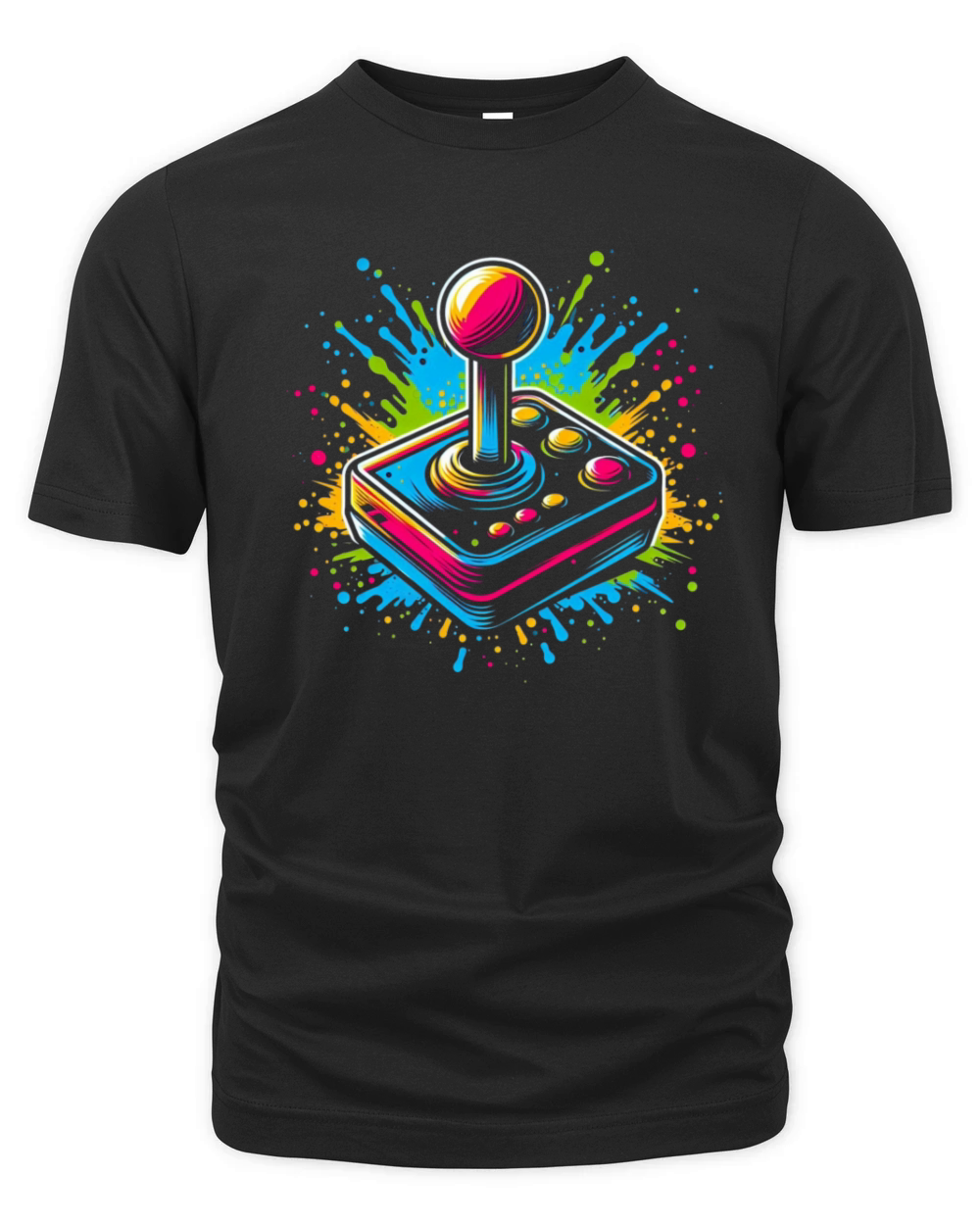 Retro Joystick Splash Vintage Gaming Design 2 Organic Unisex T-shirt