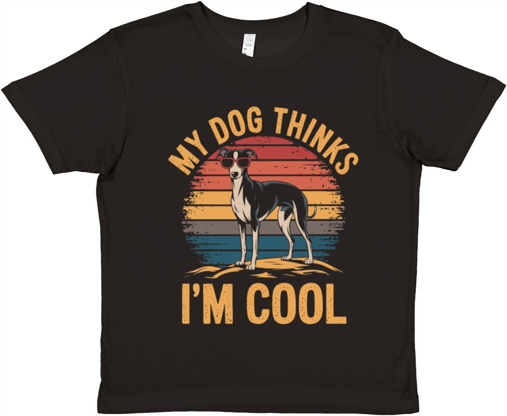 Whippet Dog My Dog Thinks Im Cool Premium Kids Crewneck T-shirt