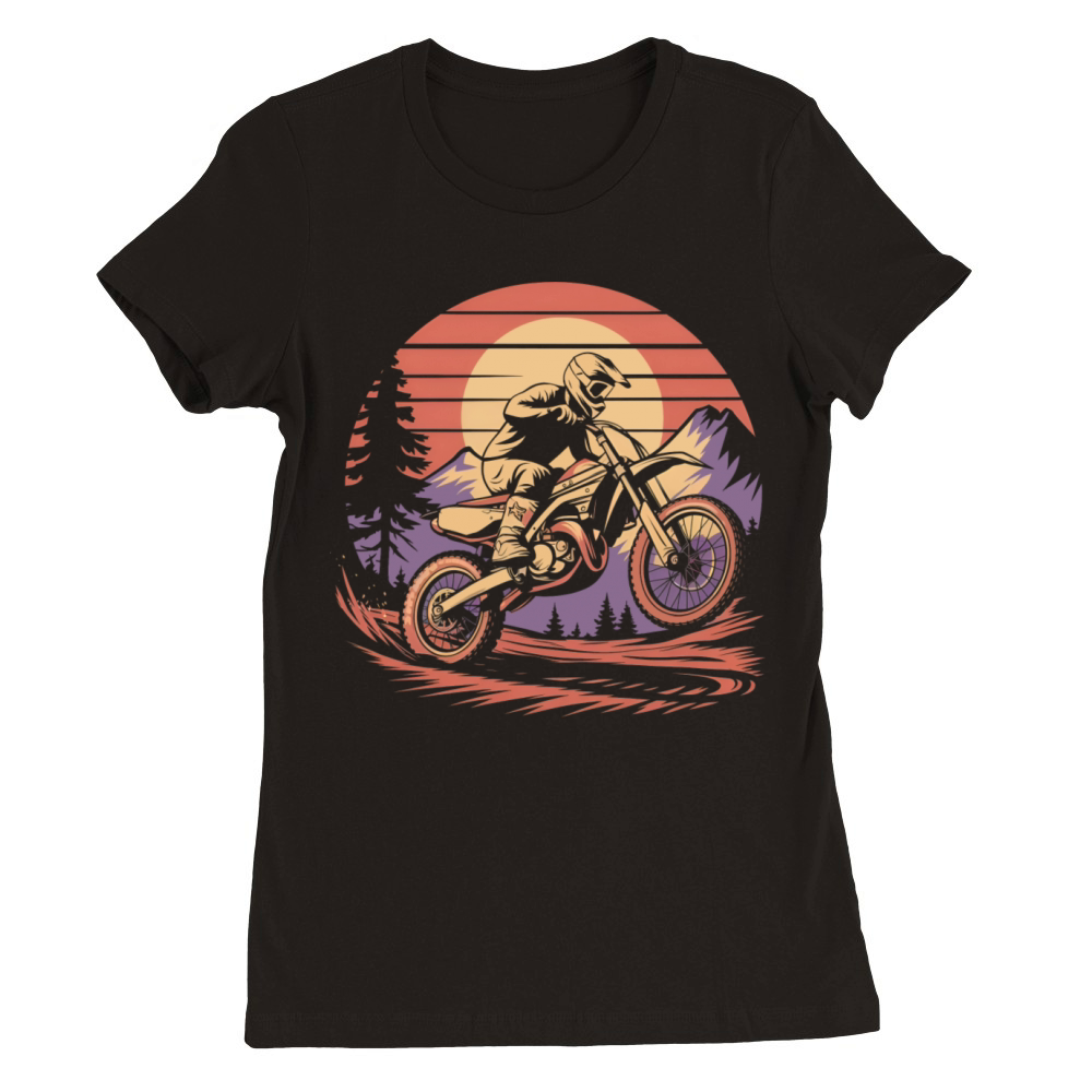 Retro Motorcycles Offroad Motorbike Premium Womens Crewneck T-shirt
