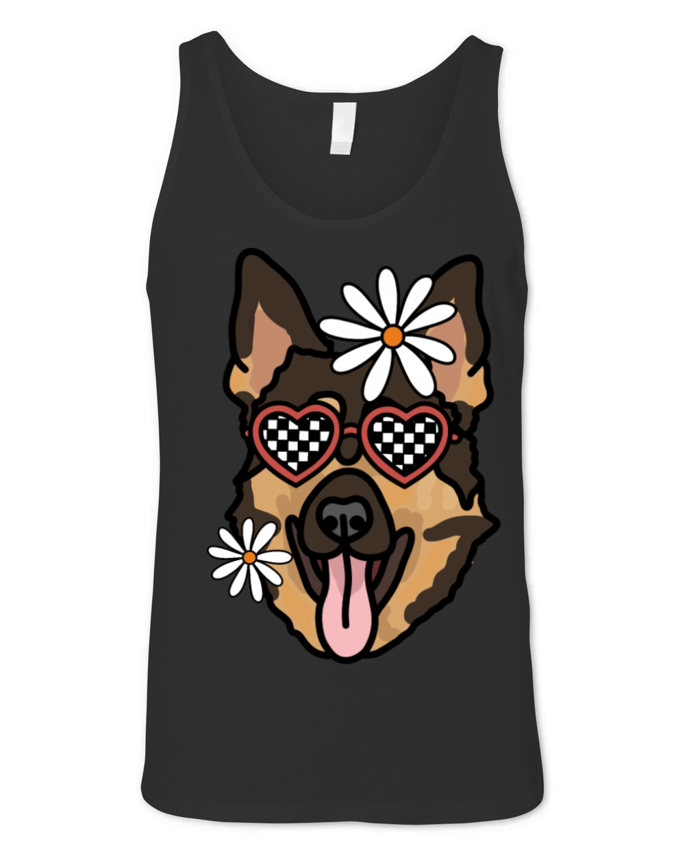 German Shepherd retro dog Unisex Jersey Tank