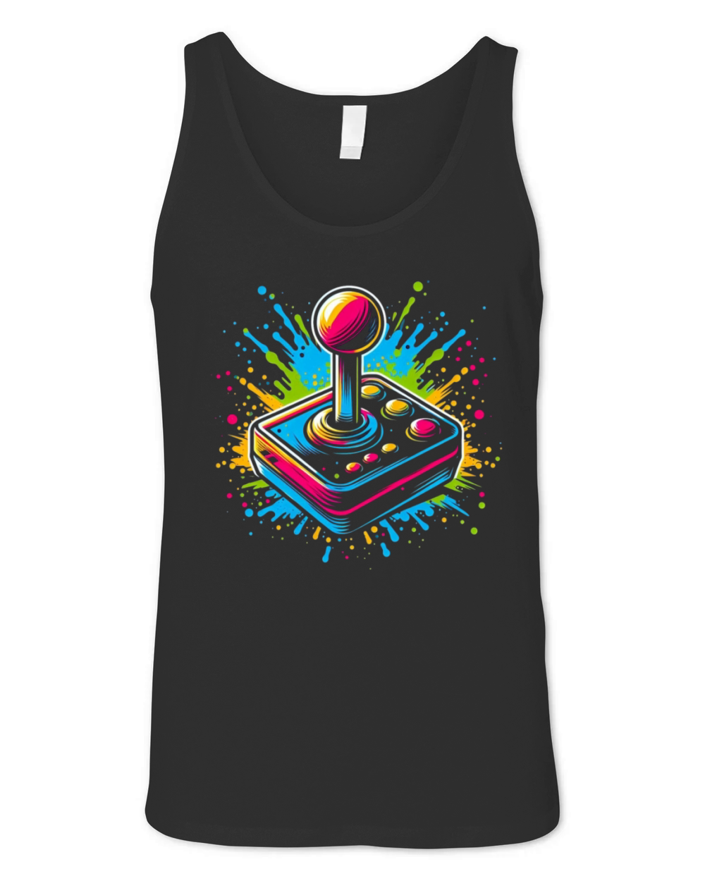 Retro Joystick Splash Vintage Gaming Design 2 Unisex Jersey Tank