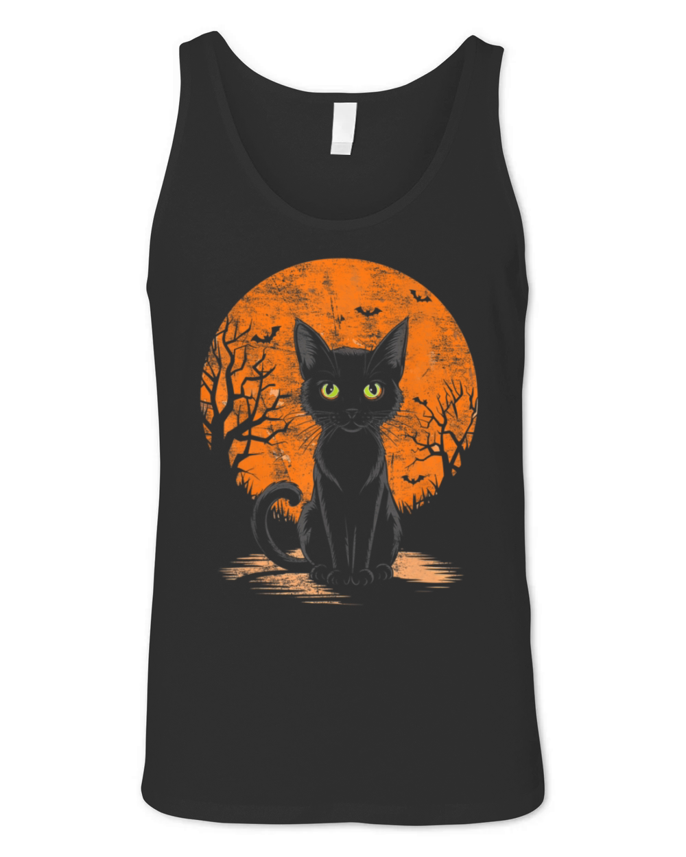 Vintage Scary Halloween Cat Costume Retro Unisex Jersey Tank