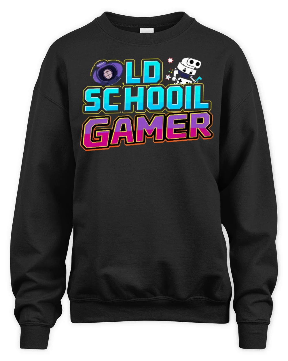 Old School Gamer Retro Gaming Motif Unisex Premium Crewneck Sweatshirt