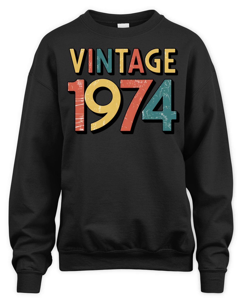 Vintage 1974 Retro 50th Birthday Gift - Classic 19 Unisex Premium Crewneck Sweatshirt
