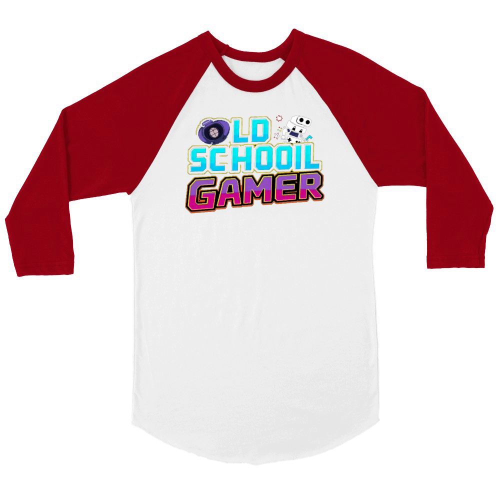 Old School Gamer Retro Gaming Motif Unisex ¾ sleeve Raglan T-shirt
