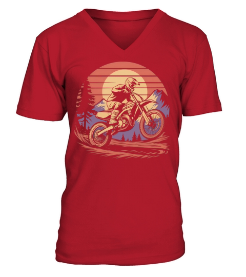 Retro Motorcycles Offroad Motorbike V-Neck T-shirt