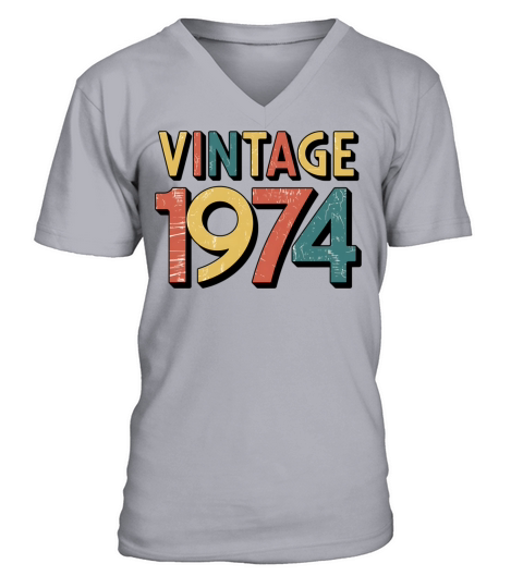 Vintage 1974 Retro 50th Birthday Gift - Classic 19 V-Neck T-shirt