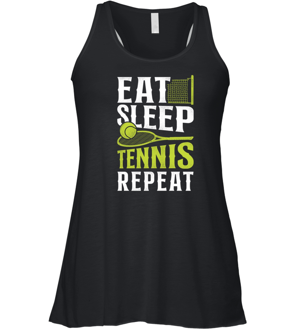 Funny Tennis Player Racket Eat Women's Flowy Tank Top