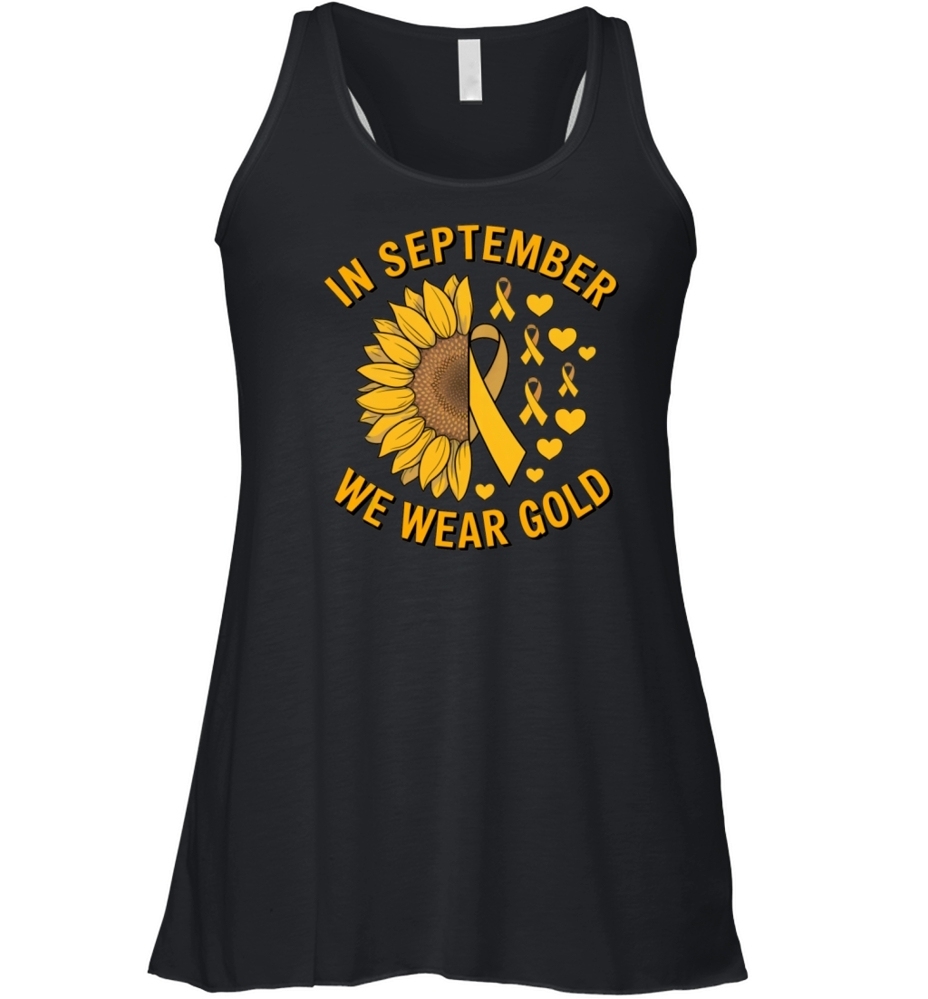 September We Wear Gold Childhood Cancer Awareness Women's Flowy Tank Top