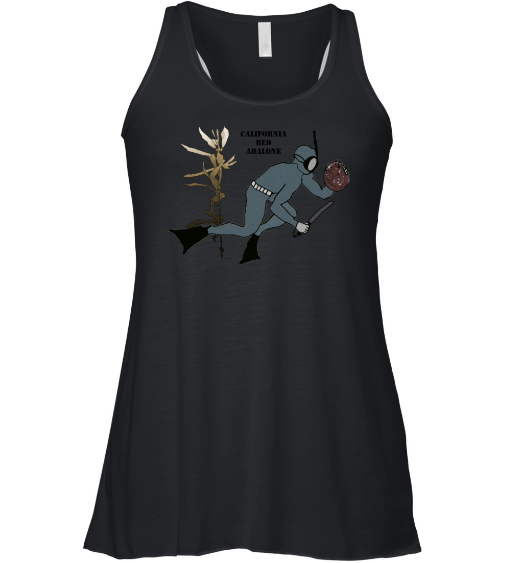 Vintage Freediving Diver with Abalone and Kelp URM Women's Flowy Tank Top