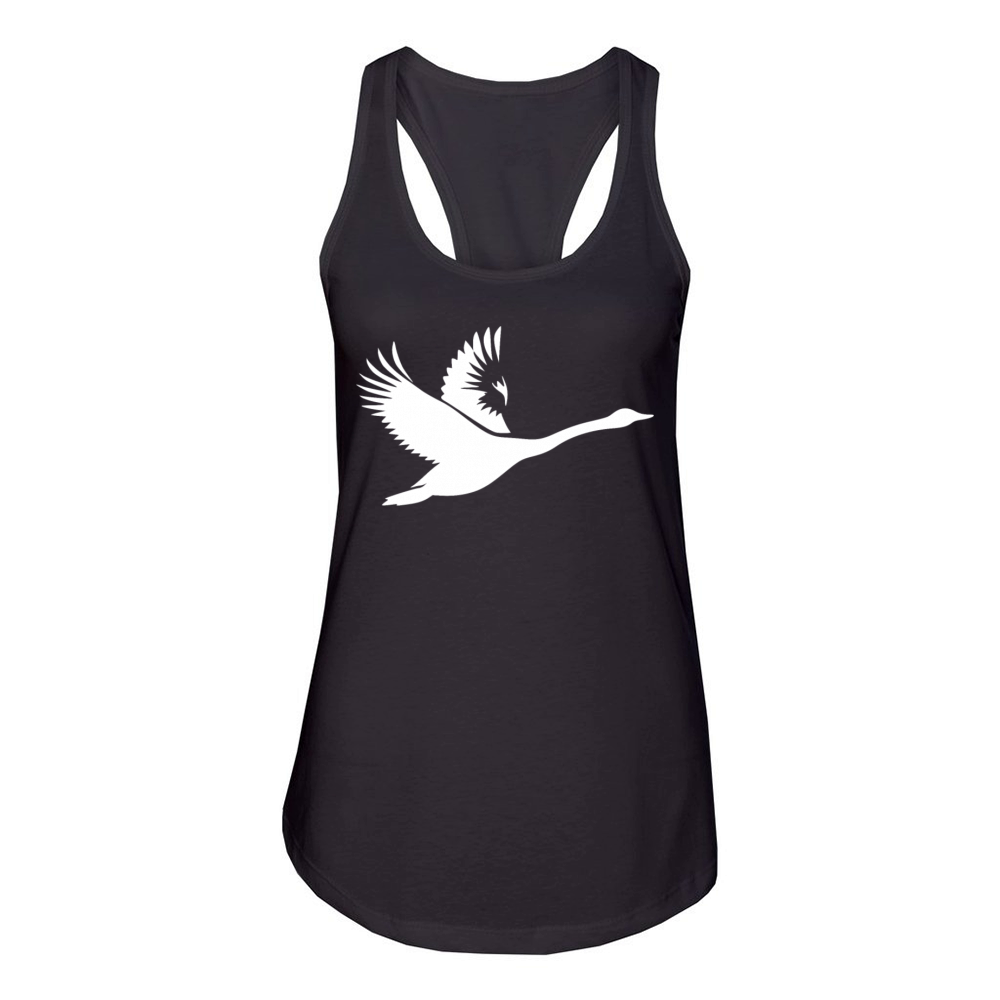Elegant Flying Mute Swan Women's Racerback Tank