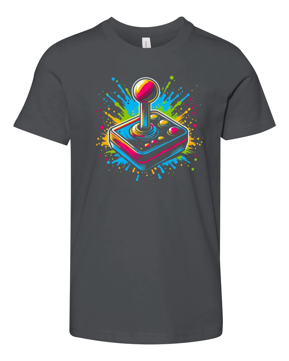 Retro Joystick Splash Vintage Gaming Design 2 Youth Unisex Jersey Tee