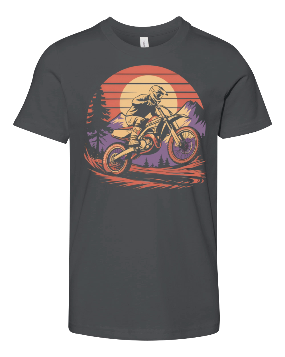 Retro Motorcycles Offroad Motorbike Youth Unisex Jersey Tee