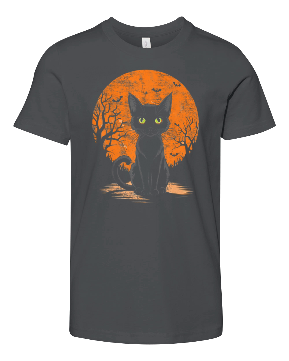 Vintage Scary Halloween Cat Costume Retro Youth Unisex Jersey Tee