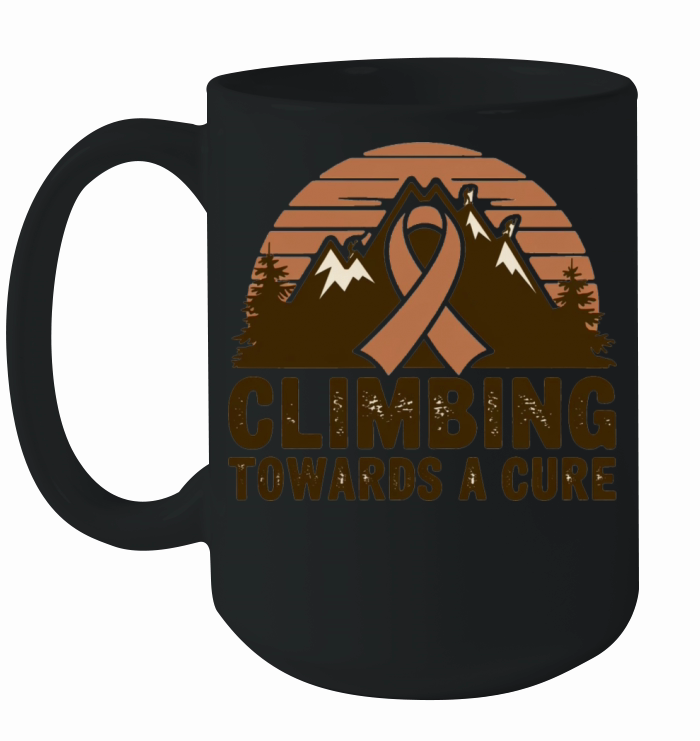 Mountain Climbing Cancer Awareness Retro Design Ceramic Mug