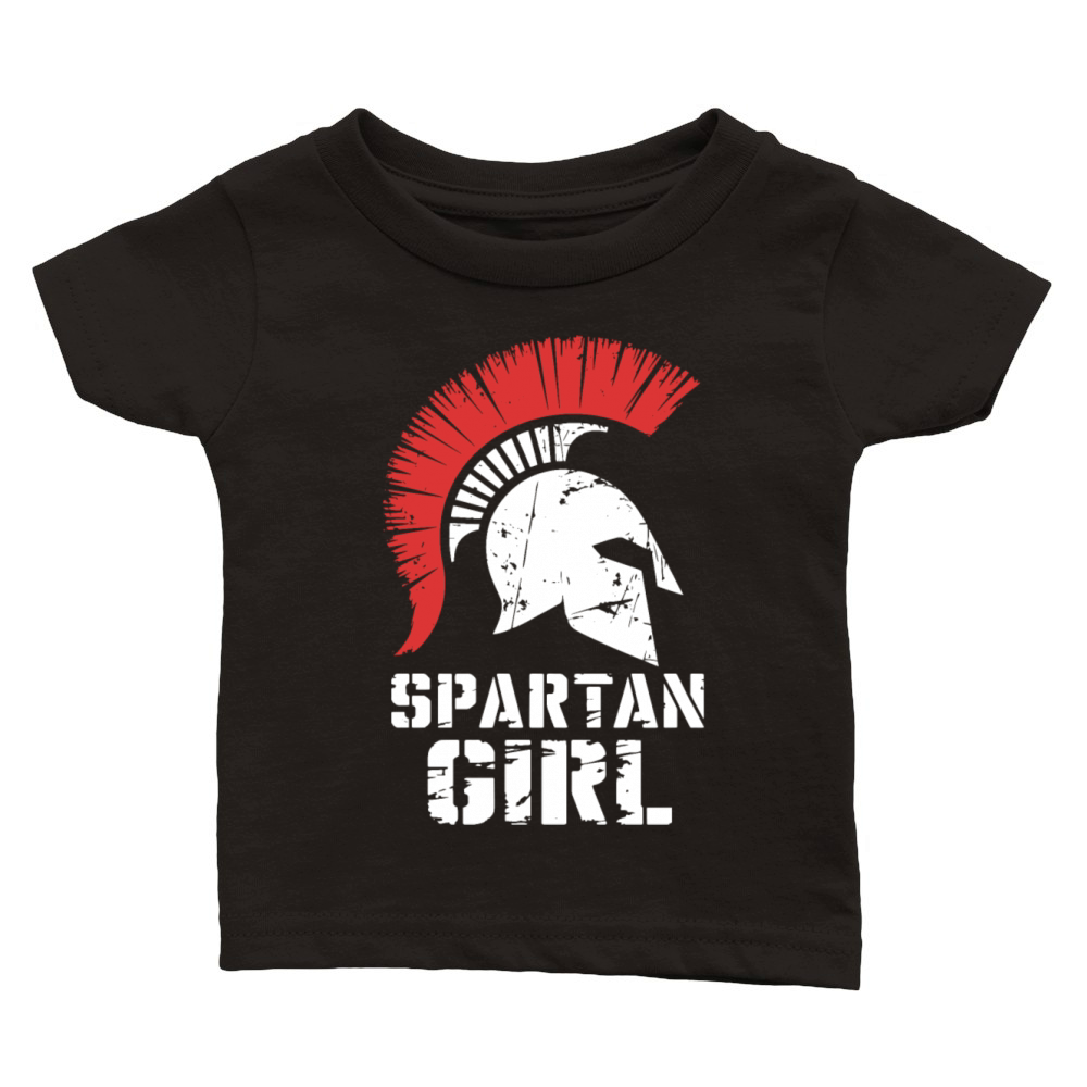 Spartan Girl Warrior Helmet Strong Women Vintage Classic Baby Crewneck T-shirt