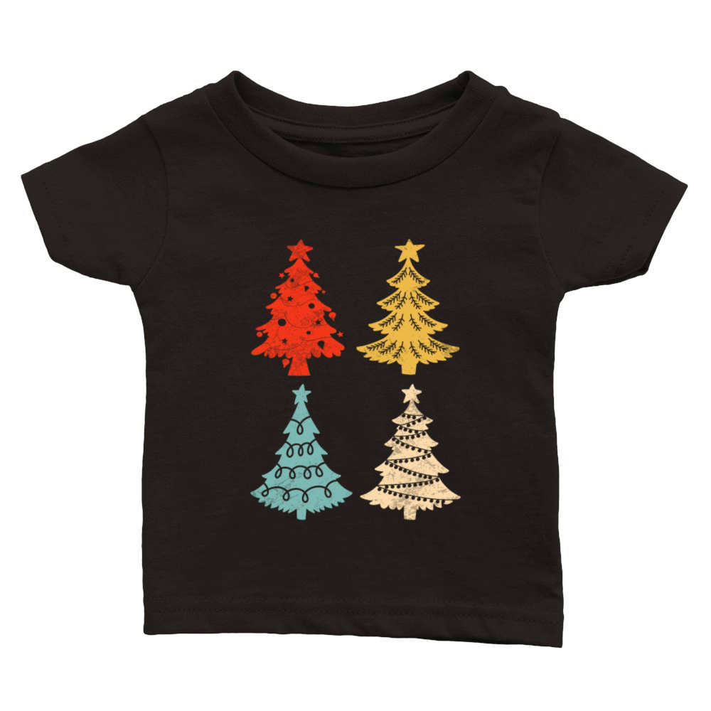 Vintage Christmas Tree Funny Retro Gift Classic Baby Crewneck T-shirt