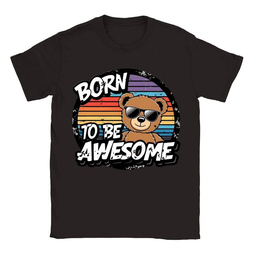 Born to Be Awesome - Vintage Bear Shirt Classic Kids Crewneck T-shirt