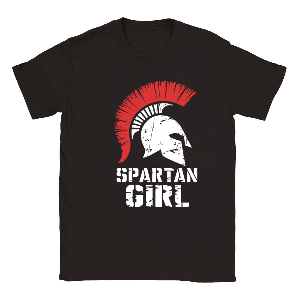 Spartan Girl Warrior Helmet Strong Women Vintage Classic Kids Crewneck T-shirt