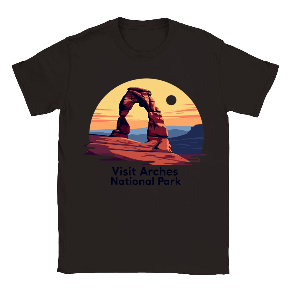 Visit Arches National Park Retro Illustraion V 01 Classic Kids Crewneck T-shirt