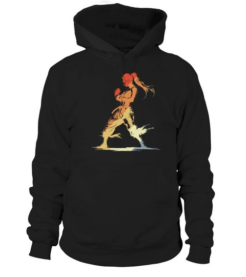 Vintage Kickboxing Girl Hoodie Unisex