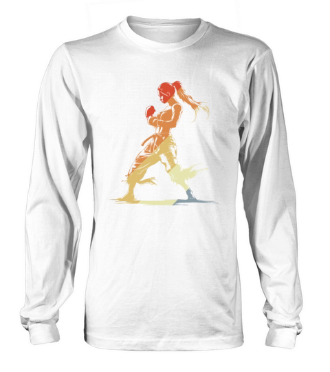 Vintage Kickboxing Girl Long sleeved Unisex