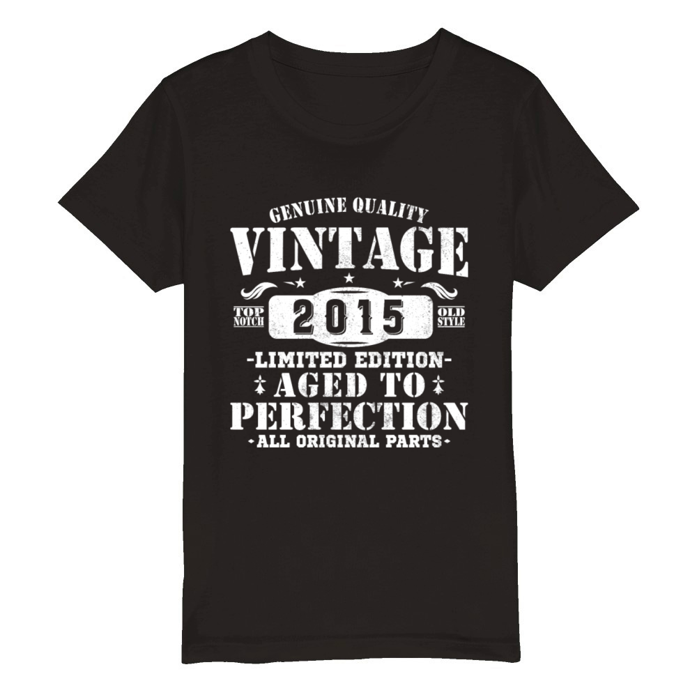 10 Years 2015 Vintage Birthday Gift Organic Kids Crewneck T-shirt