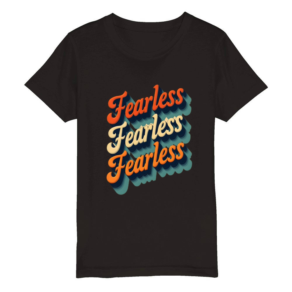 Fearless Retro Vintage Typography Organic Kids Crewneck T-shirt