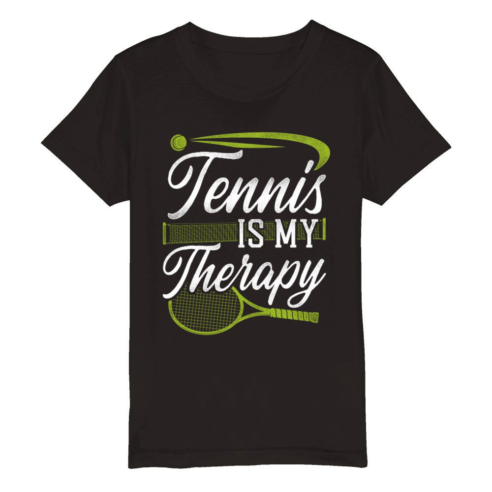 Funny Tennis Player Racket Tennis Organic Kids Crewneck T-shirt