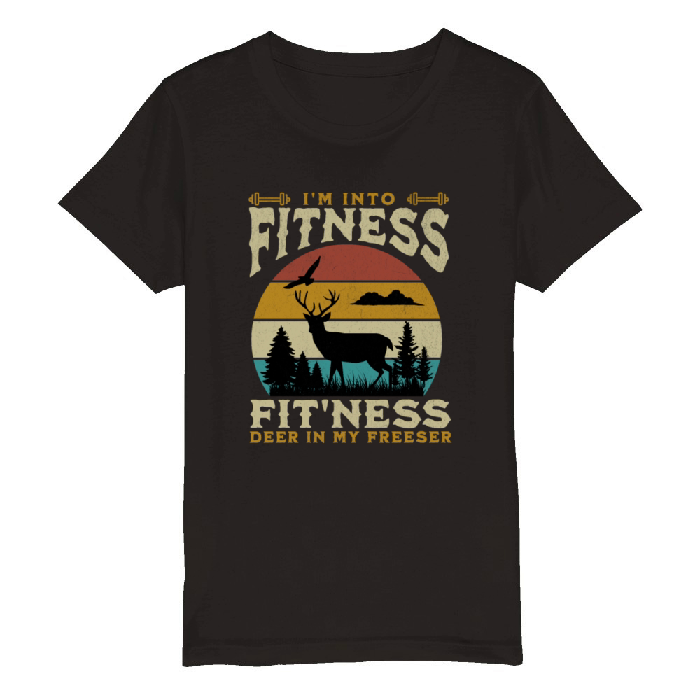 Im Into Fitness Deer Freezer Funny Hunter For Dad Organic Kids Crewneck T-shirt